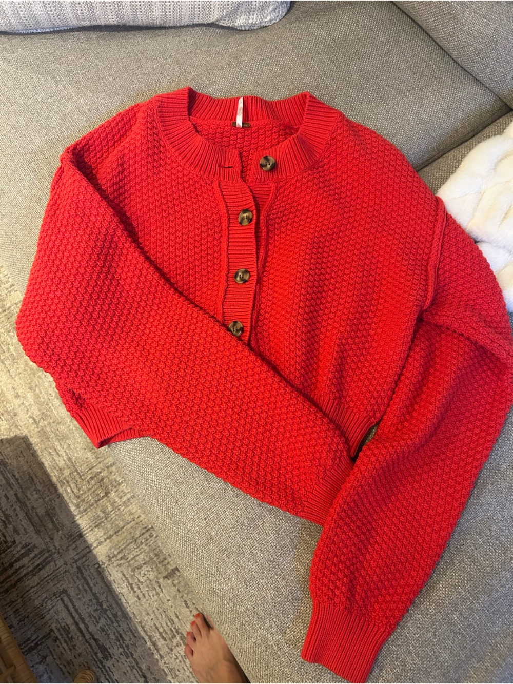Free People Lila sweater, in red. Size medium